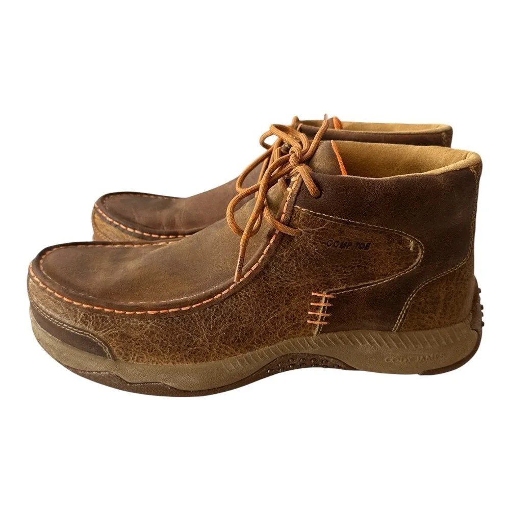 New Cody James Wallabee Comp Toe Boot Brown Mens Size 13D Comp Toe Work Shoes